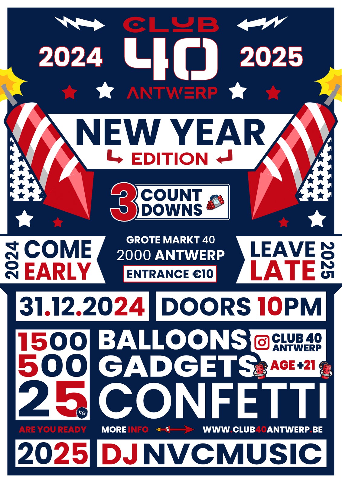 New Year Edition — affiche voor Club 40 Antwerp